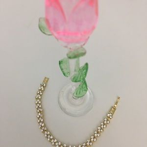 Nice bracelet gold plated with Rhinestones